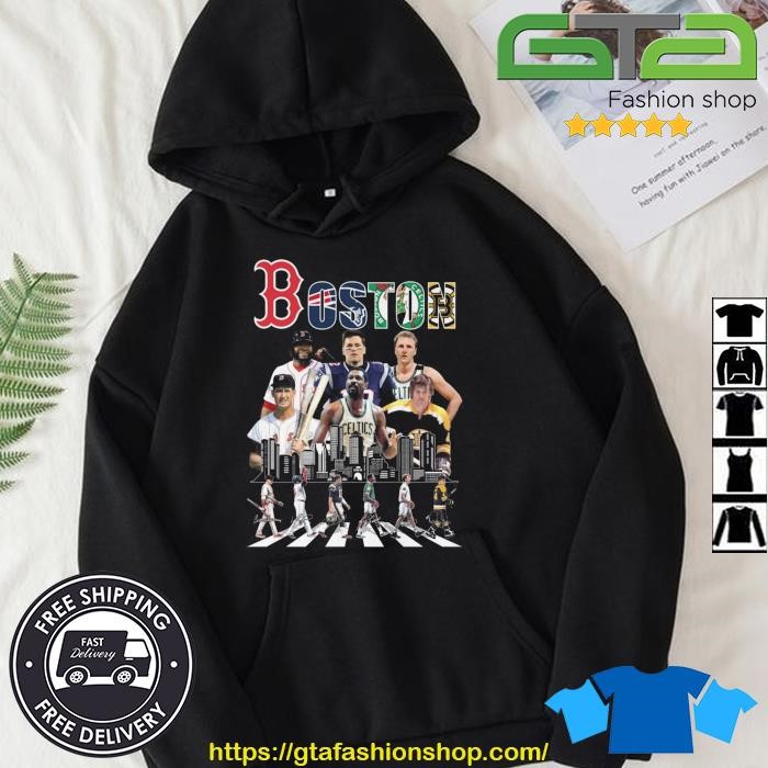 Boston Celtics Bruins Red Sox and New England Patriots abbey road shirt,  hoodie, sweatshirt and tank top