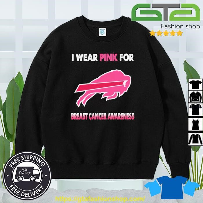 Buffalo Bills I Wear Pink For Breast Cancer Awareness 2023 T-shirt,Sweater,  Hoodie, And Long Sleeved, Ladies, Tank Top