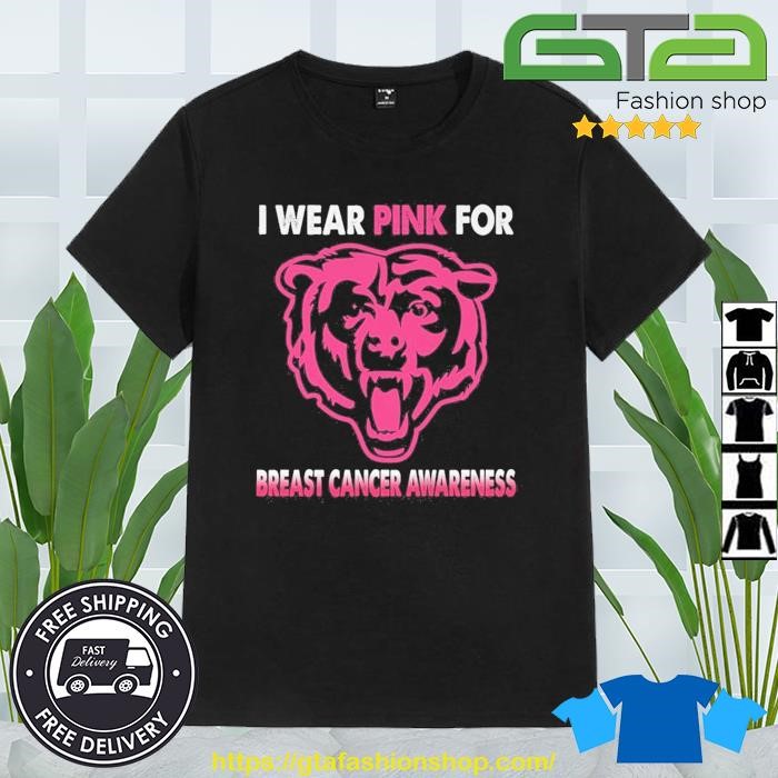 Chicago Bears I Wear Pink For Breast Cancer Awareness 2023 Shirt