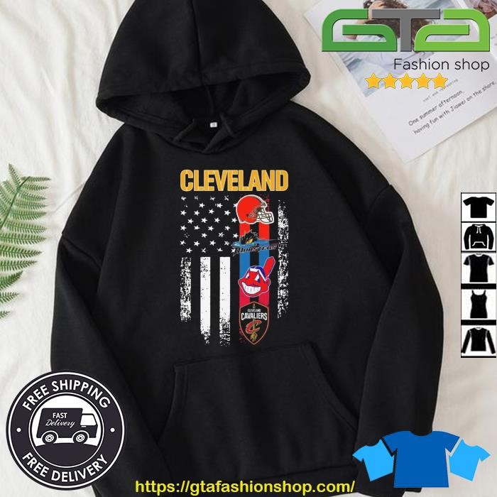 Cleveland Team Sports Cleveland Browns Cleveland Cleveland Monsters Cleveland  Indians And Cleveland Cavaliers USA Flag 2023 Shirt - Limotees