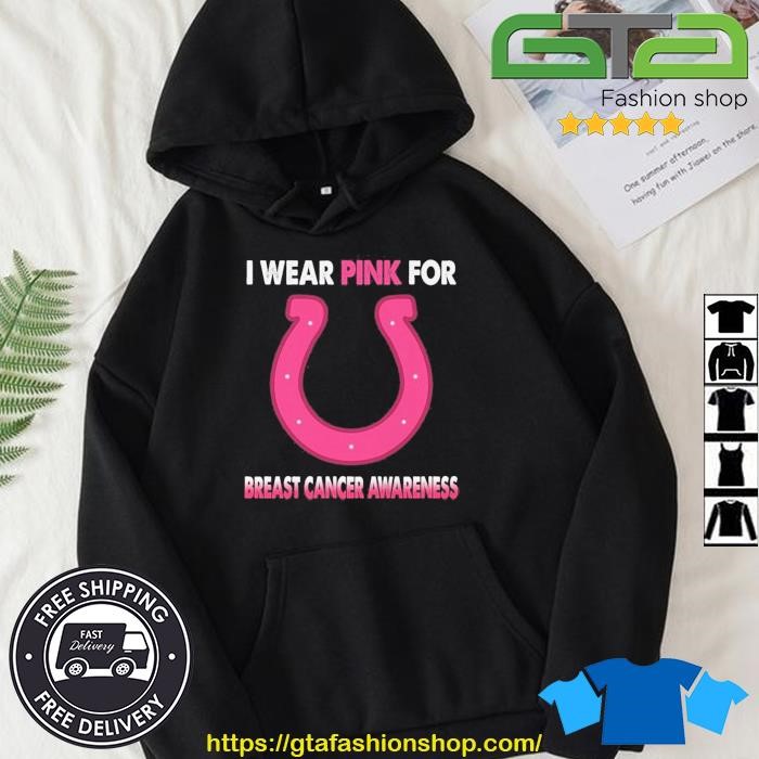 Indianapolis Colts I Wear Pink For Breast Cancer Awareness 2023 T-shirt, Sweater, Hoodie, And Long Sleeved, Ladies, Tank Top