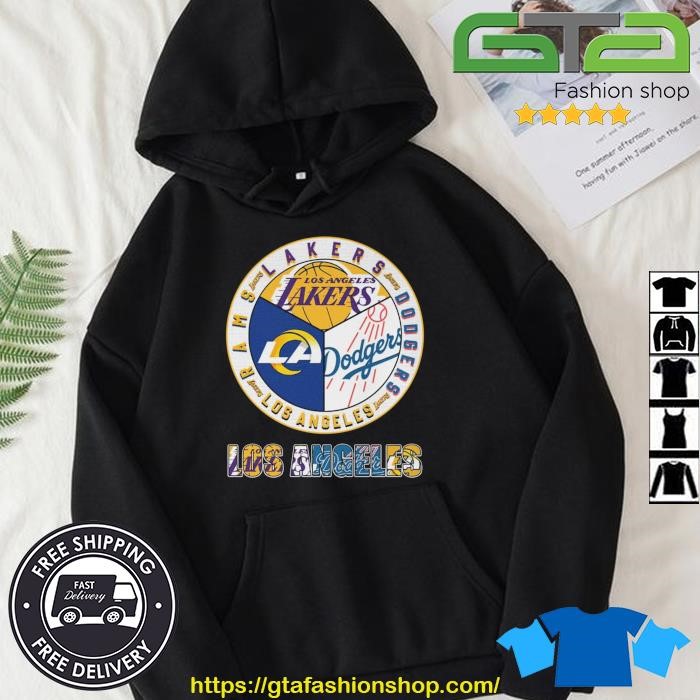 Official Los angeles Lakers Dodgers rams city champions 2023 T-shirt,  hoodie, tank top, sweater and long sleeve t-shirt