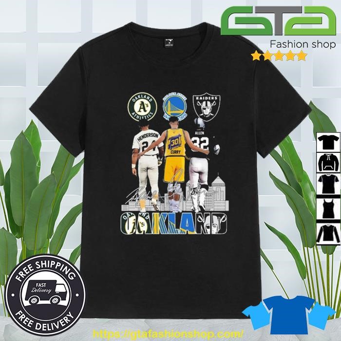 Oakland Athletics Henderson Golden State Warrios Curry Raiders Allen Shirt