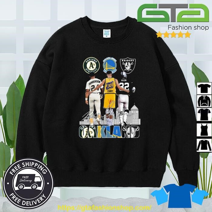 Oakland Athletics Henderson Golden State Warrios Curry Raiders Allen shirt,  hoodie, sweater, long sleeve and tank top