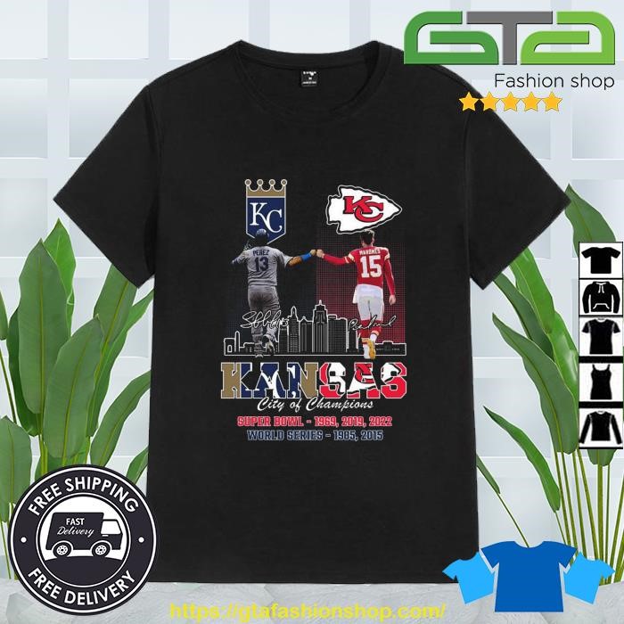 Original Kansas Chiefs City Patrick Mahomes And City Royals Perez City Of  Champions Signatures 2023 Shirt, hoodie, sweater, long sleeve and tank top