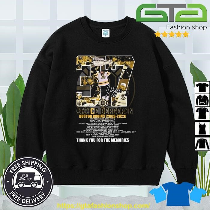 Funny Boston Bruins champion thank you for the memories signatures 2023  shirt, hoodie, sweater, long sleeve and tank top