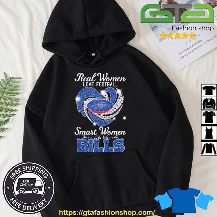 Real women love football smart women love the Buffalo Bills diamond heart  2023 shirt, hoodie, sweater, long sleeve and tank top