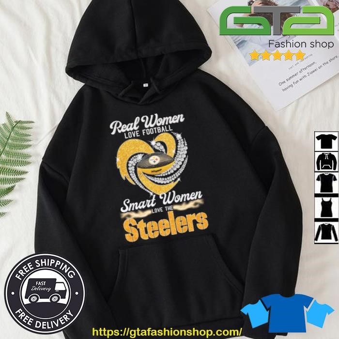 Real Women love football smart women love the Pittsburgh Steelers diamond  heart 2023 shirt, hoodie, sweater, long sleeve and tank top