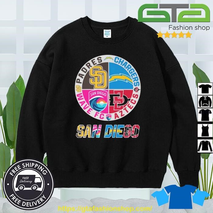 San Diego Wave FC San Diego Padres San Diego Chargers San Diego Aztecs logo  shirt, hoodie, sweater, long sleeve and tank top