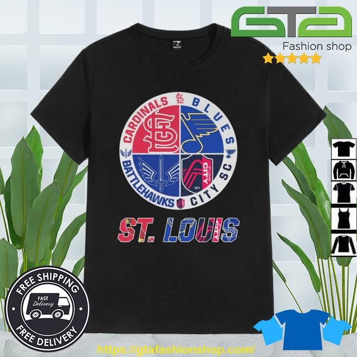 St. Louis Team Sports Champions Cardinals Blues City SC And Battlehawks  American Flag 2023 Shirt, hoodie, sweater, long sleeve and tank top