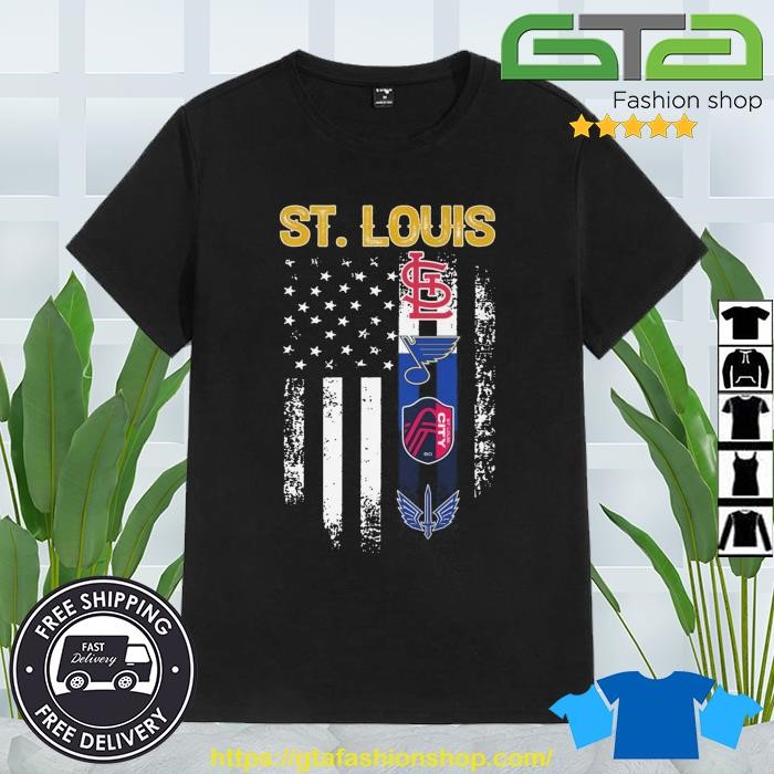 St. Louis Team Sports Champions Cardinals Blues City SC And Battlehawks  American Flag 2023 Shirt, hoodie, sweater, long sleeve and tank top