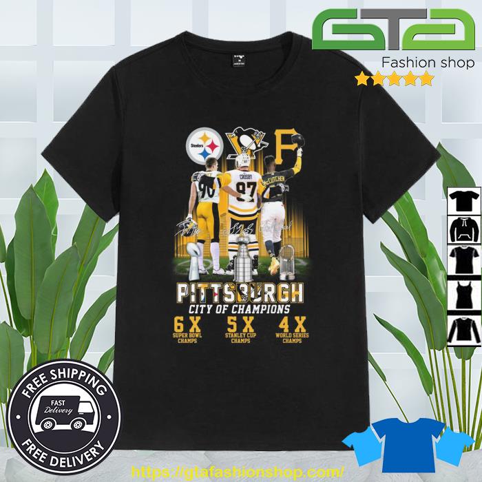 Pittsburgh city of champions steelers penguins pirates signatures 2023 shirt,  hoodie, longsleeve tee, sweater