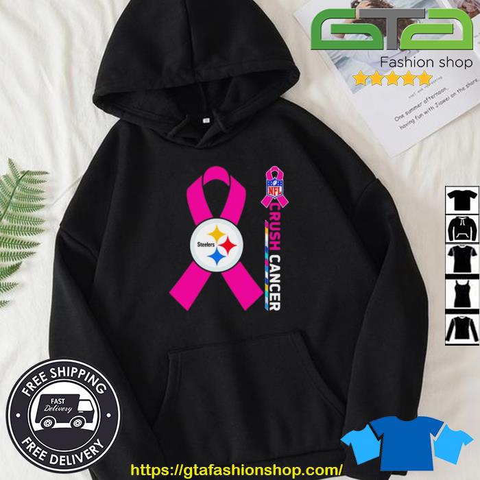 Pittsburgh steelers nfl crush cancer shirt, hoodie, sweater, long sleeve  and tank top