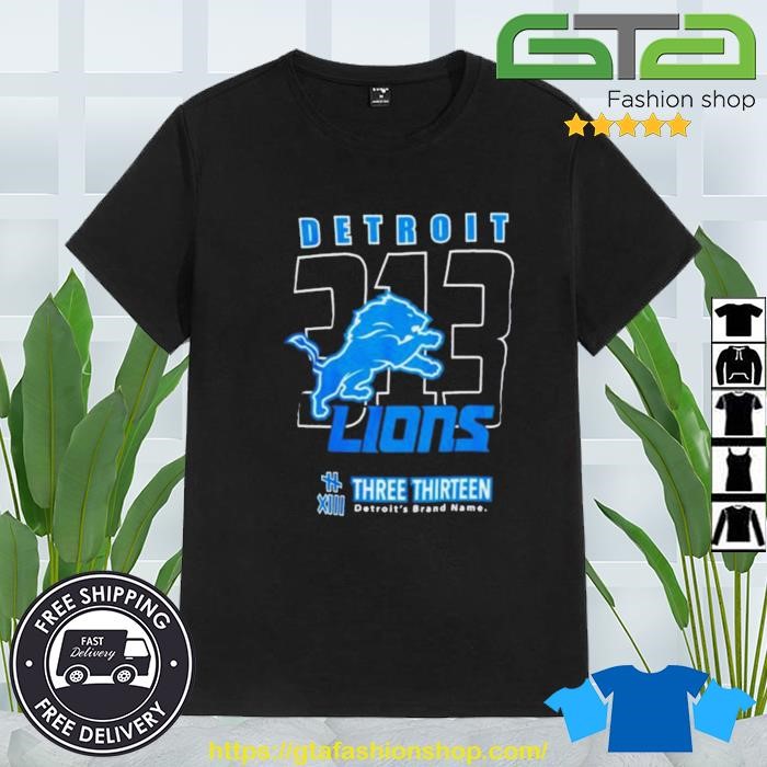 Men's Three Thirteen White Detroit Lions Area Code T-Shirt