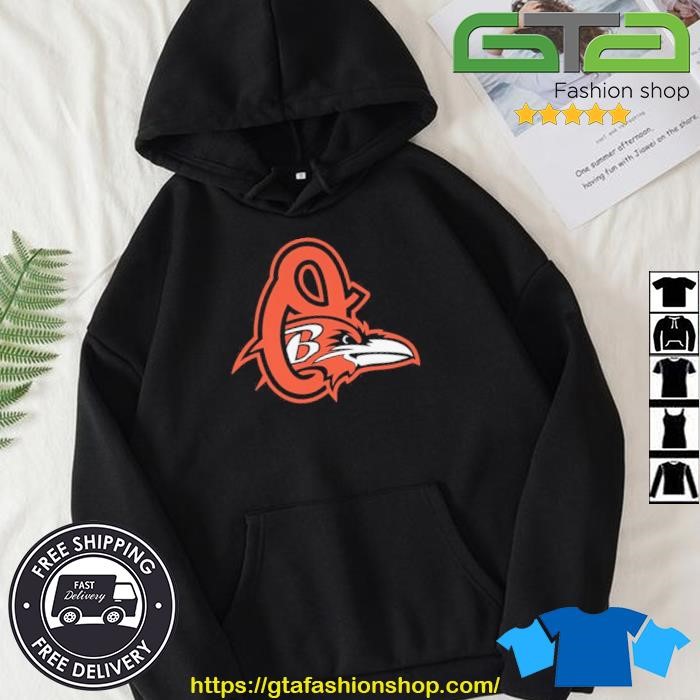 Baltimore Ravens Baltimore Orioles logo mashup shirt, hoodie, longsleeve,  sweatshirt, v-neck tee