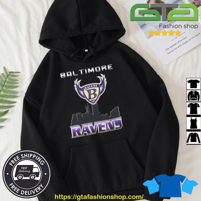 Baltimore Ravens Vintage Skyline Football Logo T-shirt,Sweater, Hoodie, And  Long Sleeved, Ladies, Tank Top