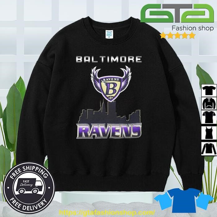 Baltimore Ravens Vintage Skyline Football Logo T-shirt,Sweater, Hoodie, And  Long Sleeved, Ladies, Tank Top