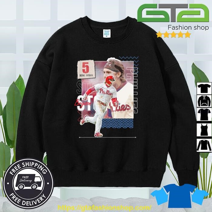 Bryson Stott Baseball Paper Phillies 5 Second Baseman T-shirt