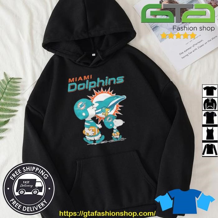 Miami Dolphins Snoopy and Charlie Brown Peanuts shirt, hoodie, sweater,  long sleeve and tank top