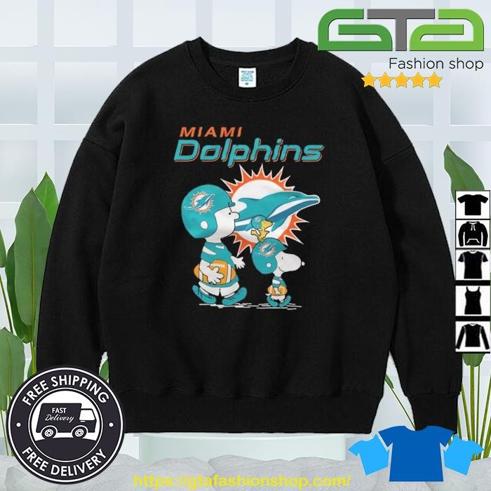 Miami Dolphins Snoopy and Charlie Brown Peanuts shirt, hoodie