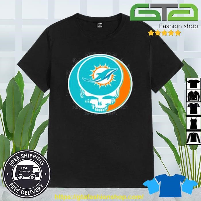 NFL Miami Dolphins Grateful Dead Rock Band Football Sports Shirt