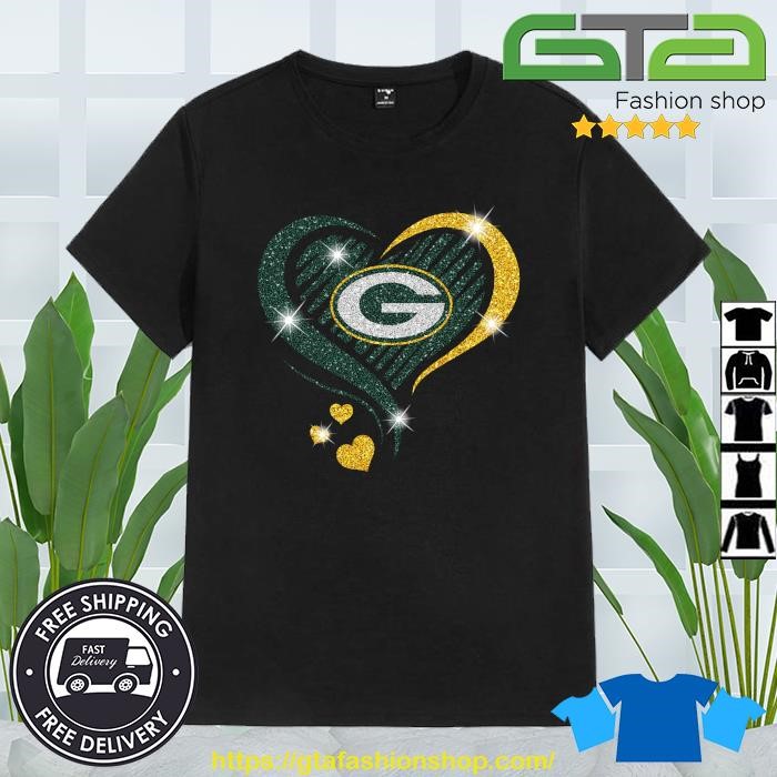 Green Bay Packers Diamond Heart Shirt