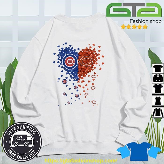 Unique Chicago Bears Chicago Cubs Tiny Heart Shape T-shirt - Jomagift