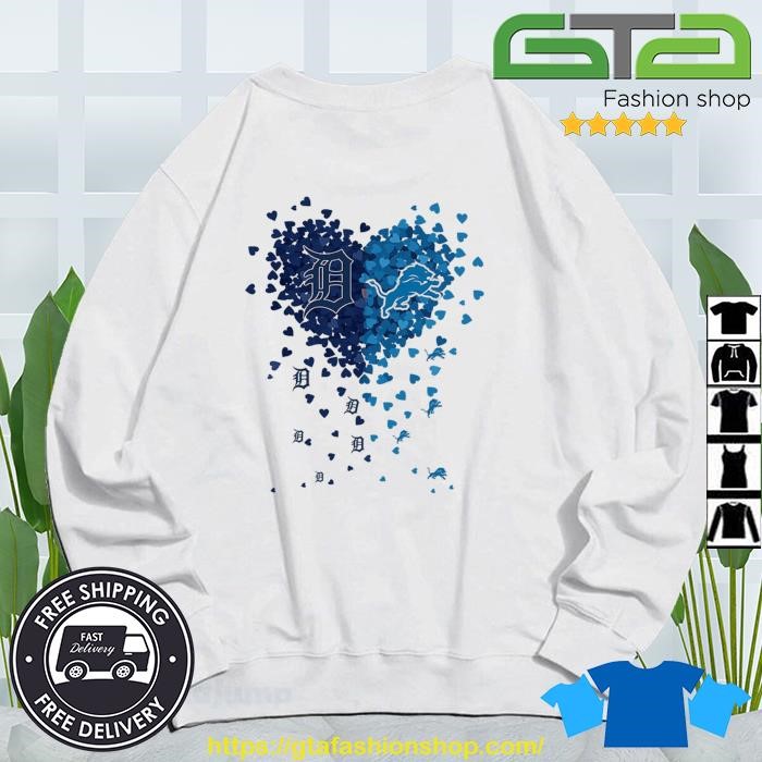 Detroit Tigers Detroit Lions Tiny Heart Shape 2023 T-shirt,Sweater, Hoodie,  And Long Sleeved, Ladies, Tank Top