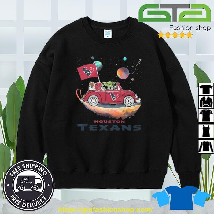 Baby Yoda Driving Car Houston Texans T-shirt, hoodie, sweater, long sleeve  and tank top