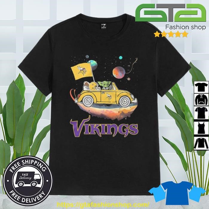 Original Master Yoda Driving Car Star Minnesota Vikings Football 2023 T-Shirt