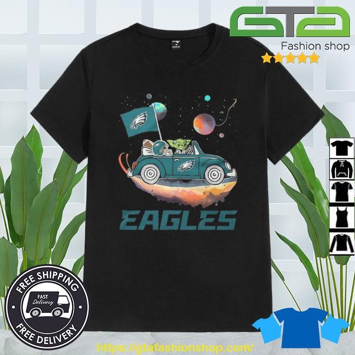 Original Master Yoda Driving Car Star Philadelphia Eagles Football 2023 T-Shirt