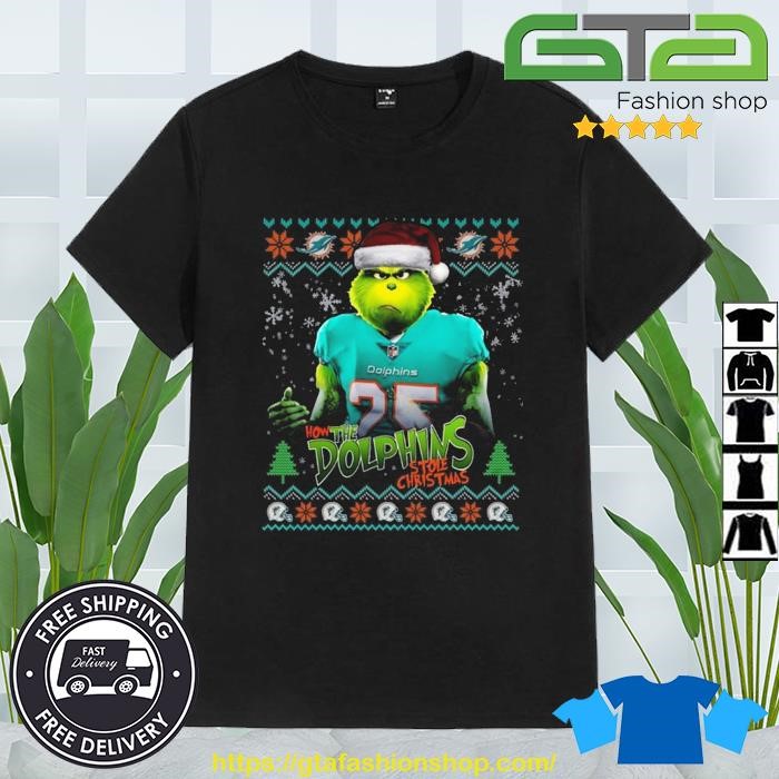 The Grinch How The Miami Dolphins Stole Christmas shirt, hoodie