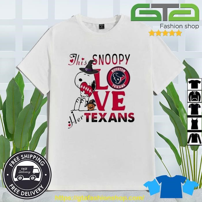 Original This Snoopy Love Her Houston Texans Halloween 2023 T-Shirt