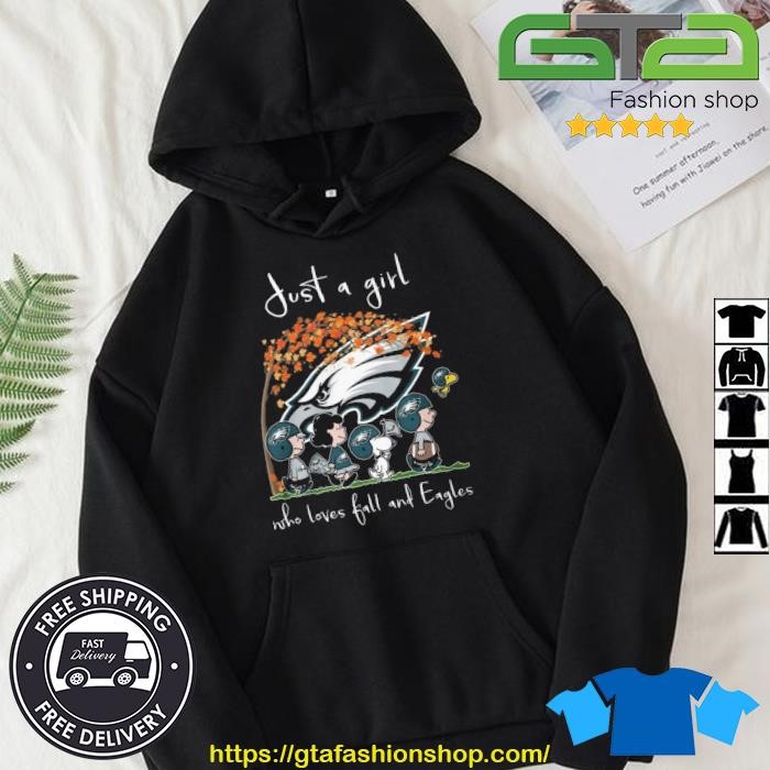 Just A Girl Who Love Fall And Philadelphia Eagles 2023 Shirt