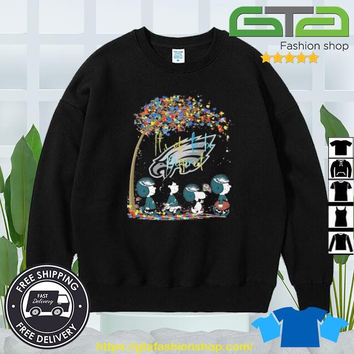 Peanuts Characters Philadelphia Eagles Autism It's Ok To Be Different Shirt,  hoodie, sweater, long sleeve and tank top