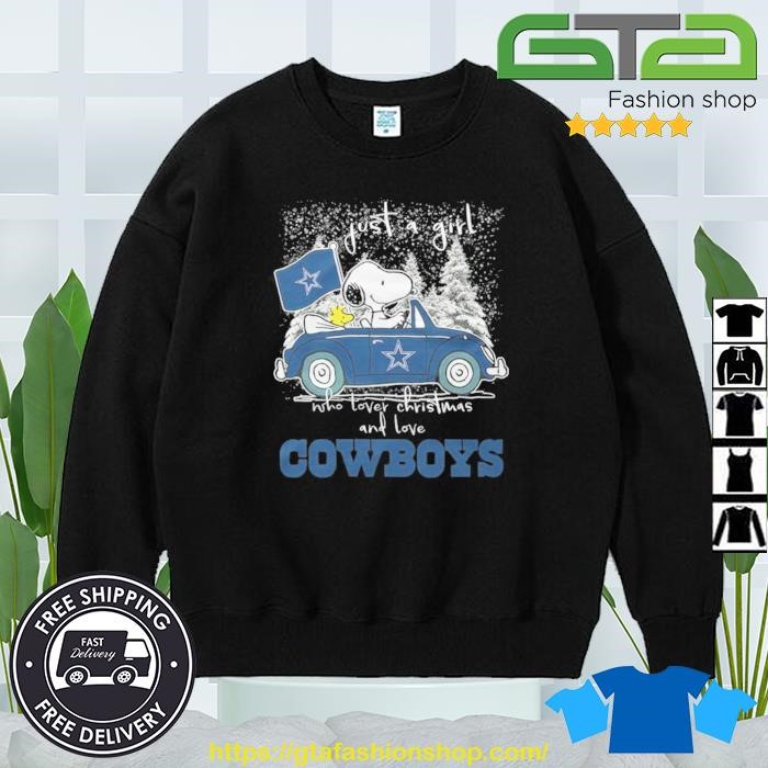 Snoopy and Woodstock Just a girl who lover Christmas and love Dallas  Cowboys shirt, hoodie, sweater, long sleeve and tank top