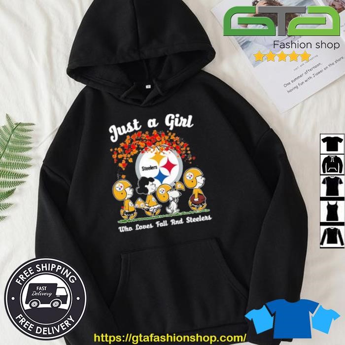 Official just A Girl Who Love Fall And Pittsburgh Steelers Peanuts