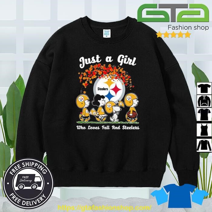 Official just A Girl Who Love Fall And Pittsburgh Steelers Peanuts