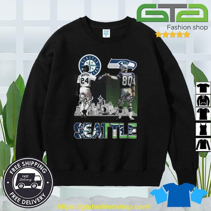 Ken Griffey Jr. and Steve Largent Seattle Mariners And Seahawks signatures  shirt, hoodie, sweater, long sleeve and tank to… in 2023