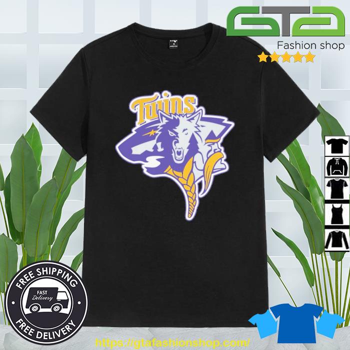 Minnesota Vikings Twins Wild MASH UP Logo T-shirt 6 Sizes S-3XL!!