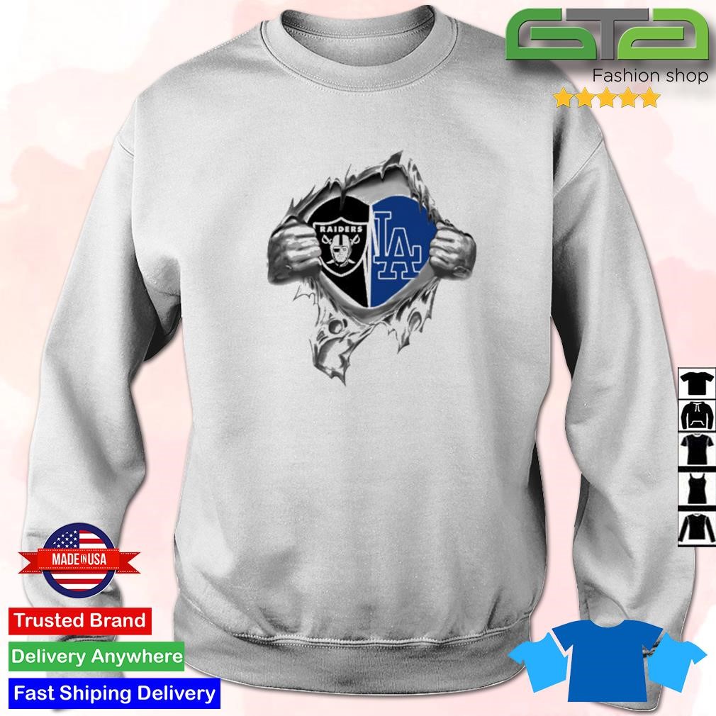 Blood Inside Me Las Vegas Raiders And Los Angeles Dodgers 2023 shirt -  Guineashirt Premium ™ LLC