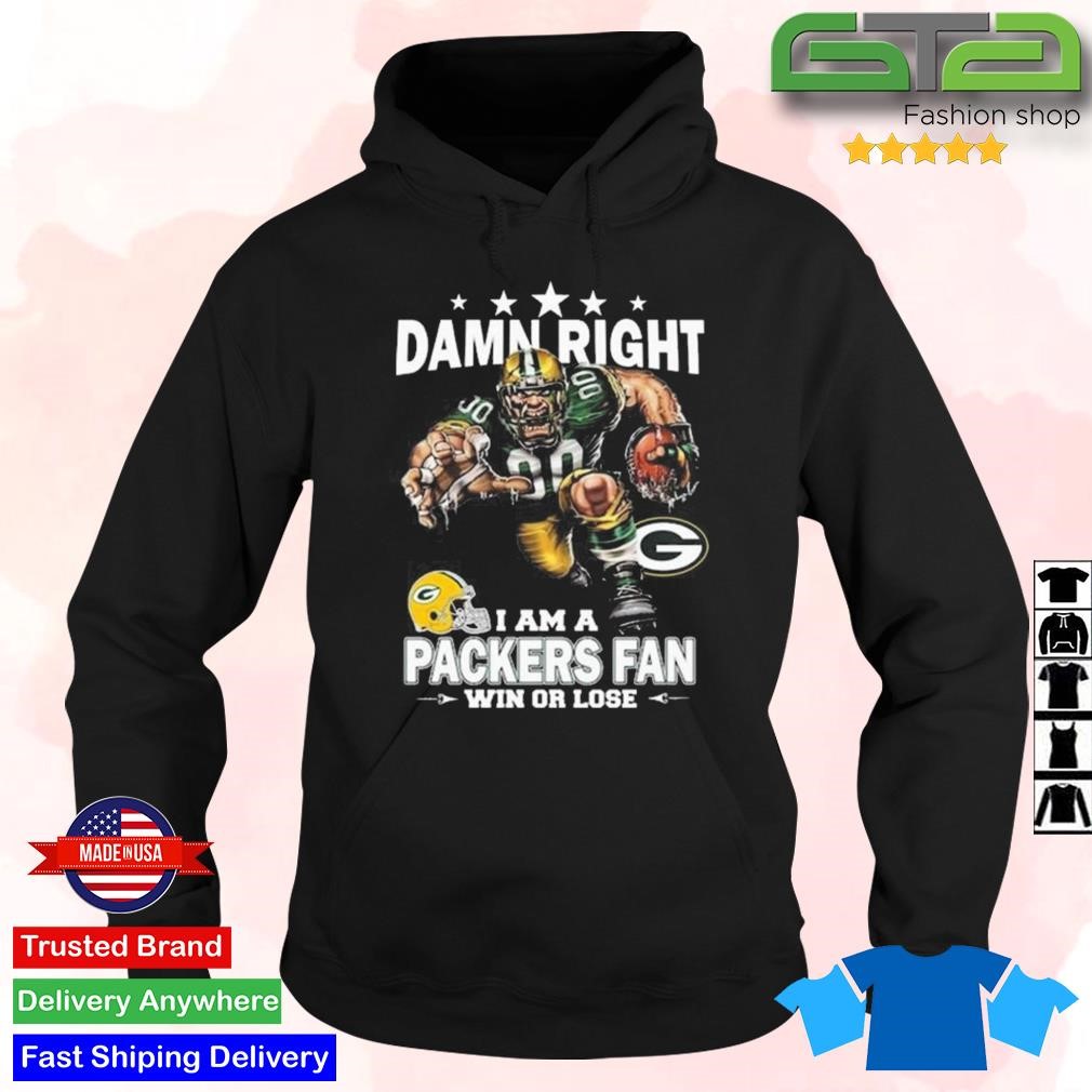 Damn right I am a Green Bay Packers fan win or lose mascot