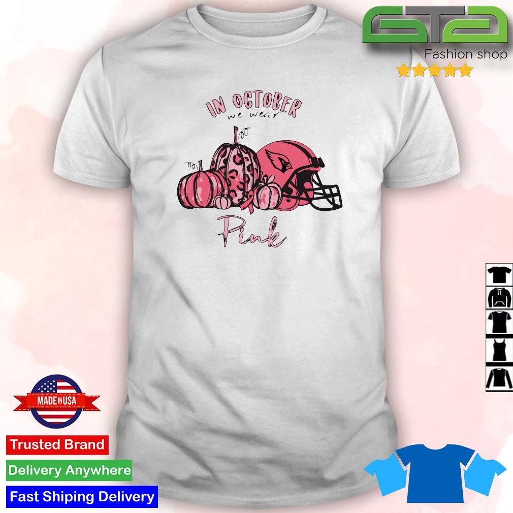 Pumpkin Arizona Cardinals In October We Wear Pink Breast Cancer Awareness  T-Shirt - TeeNavi