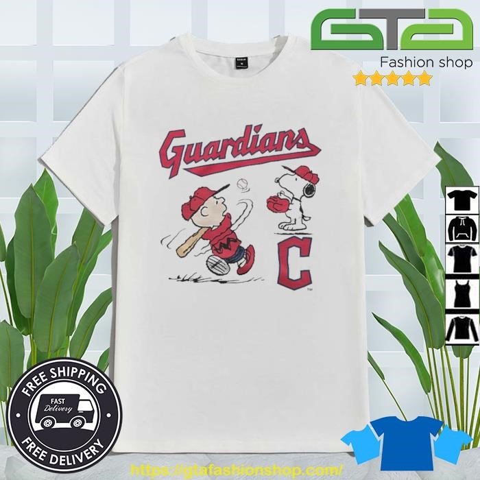 Charlie Brown And Snoopy Playing Baseball Cleveland Guardians Mlb