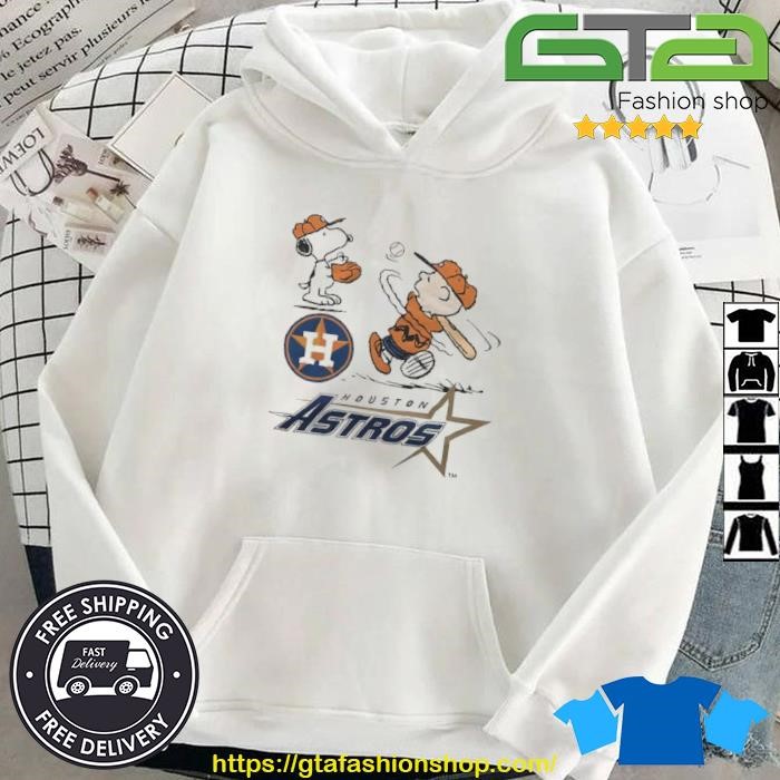 Charlie Brown And Snoopy Playing Baseball Houston Astros Mlb 2023 T-shirt,Sweater,  Hoodie, And Long Sleeved, Ladies, Tank Top