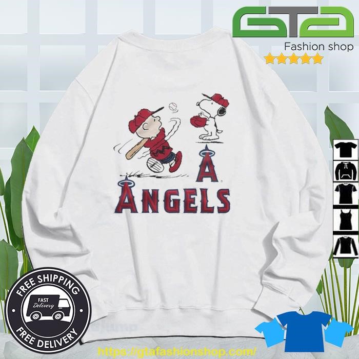 Official Charlie brown and Snoopy playing baseball los angeles angels mlb  2023 T-shirt, hoodie, tank top, sweater and long sleeve t-shirt