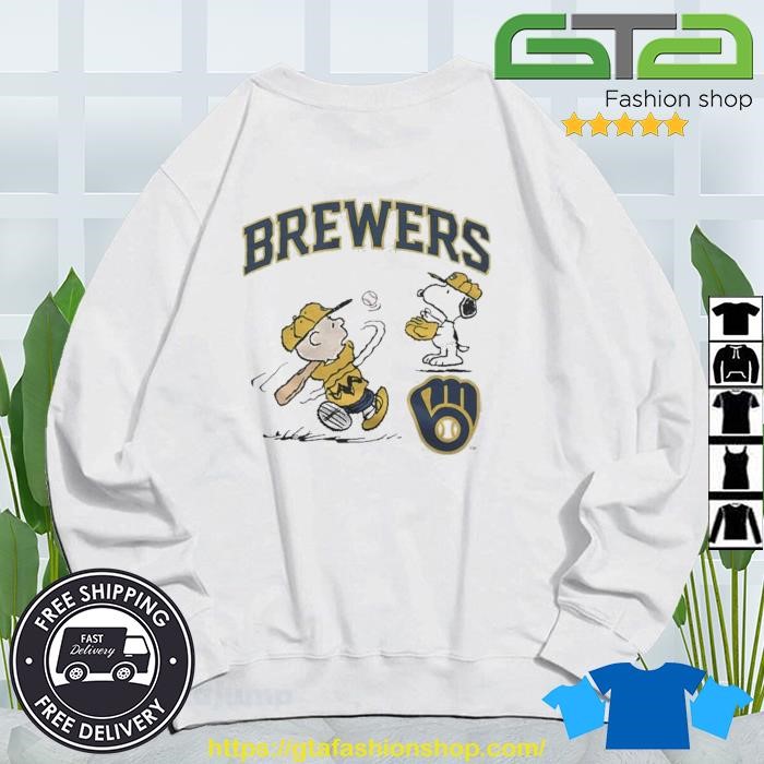 Peanuts Charlie Brown And Snoopy Playing Baseball Milwaukee Brewers shirt,  hoodie, sweater, long sleeve and tank top