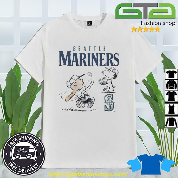 MLB Seattle Mariners Snoopy Charlie Brown Woodstock The Peanuts Movie Baseball  T Shirt - Rookbrand