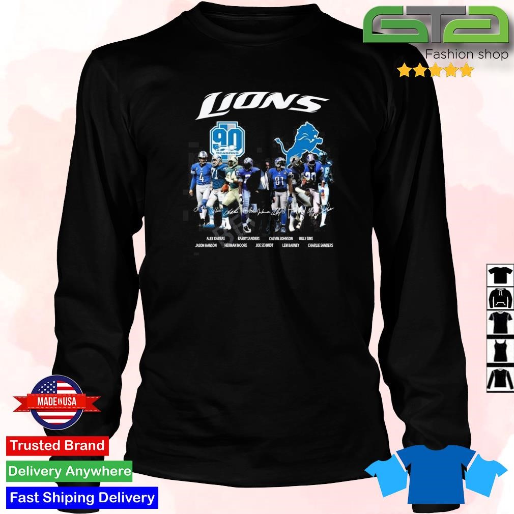 Detroit Lions 90 Seasons Signatures Shirt, hoodie, sweater, long sleeve and  tank top