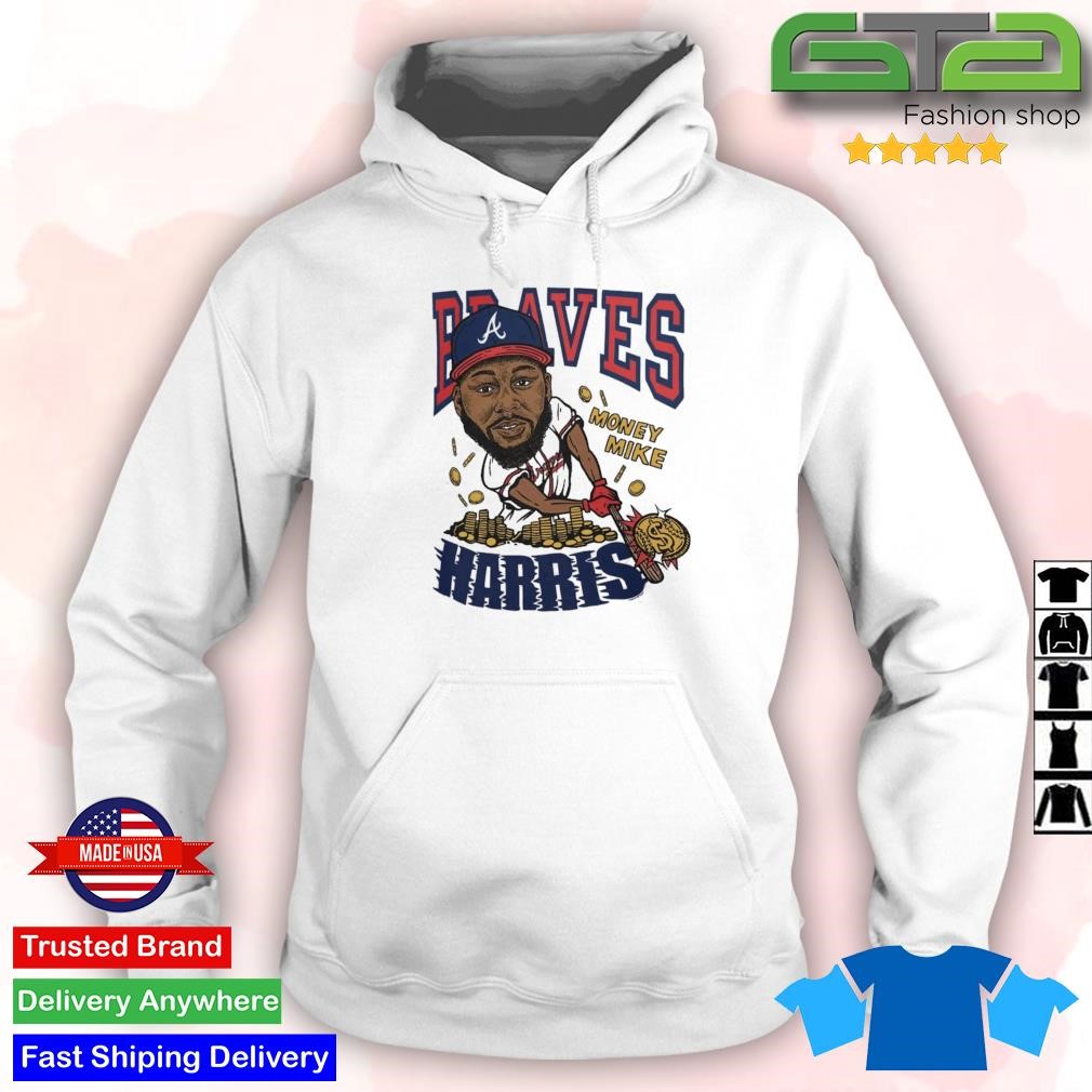 Official Michael Harris iI atlanta braves money mike caricature T-shirt,  hoodie, tank top, sweater and long sleeve t-shirt